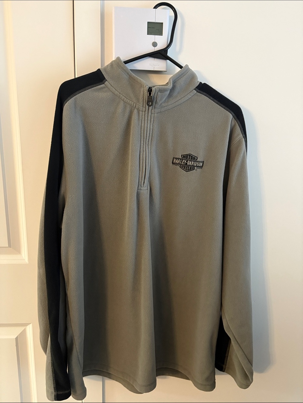 Harley-Davidson Gray and Black Half-Zip Pullover Fleece